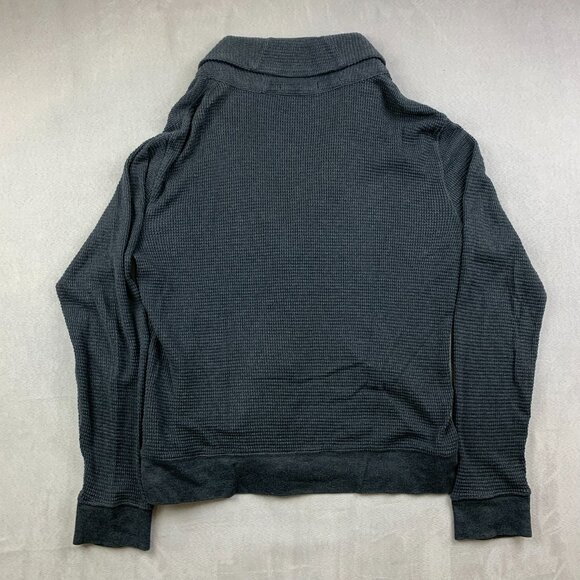 Ralph Lauren Black Label Mens Sweater Medium Black Waffle Shawl Cardigan Pima - Picture 10 of 10